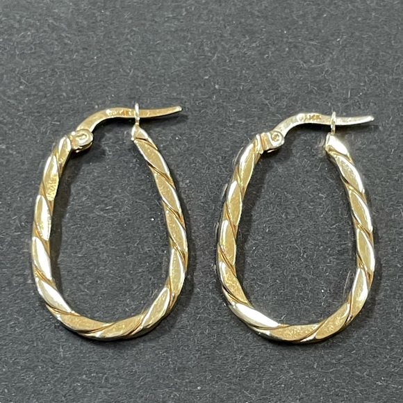 Jewelry - 14K solid yellow gold braided hoops